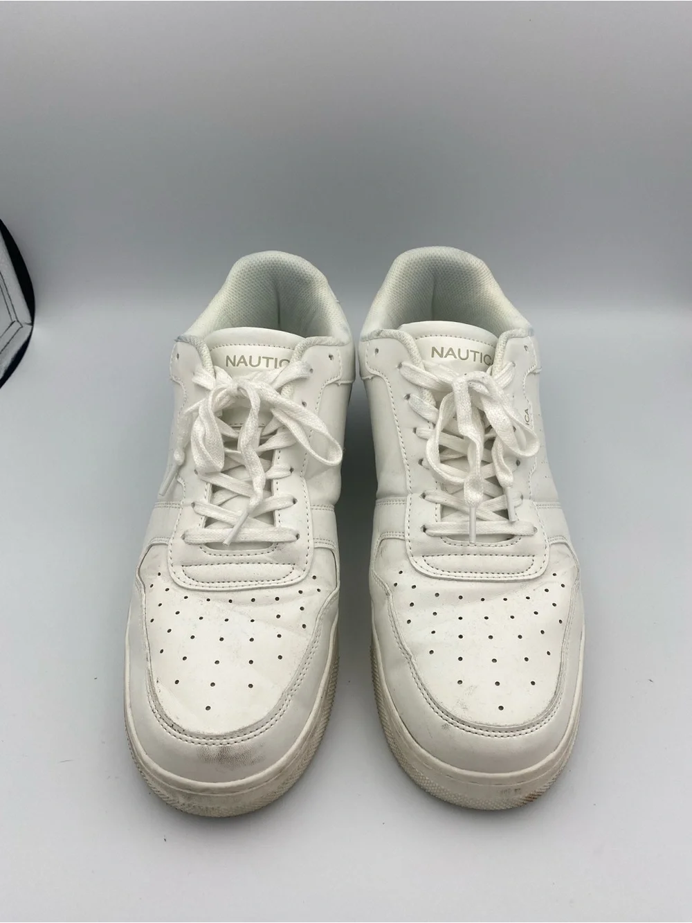 Nautica White Low-Top Leather Sneakers